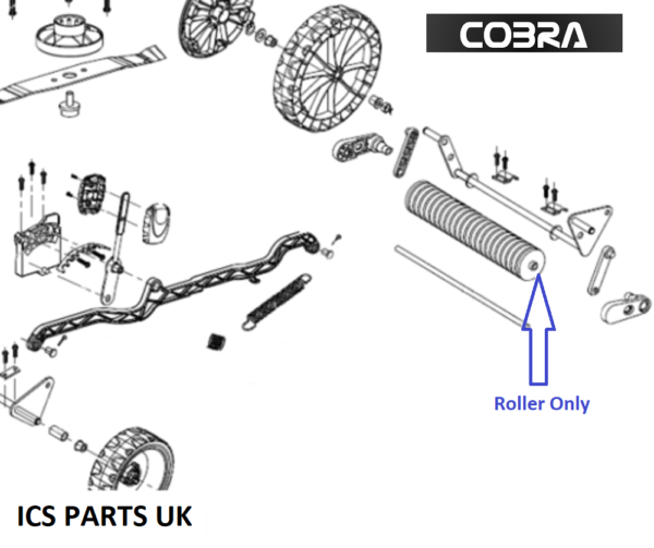 Genuine Cobra GTRM40 Electric Lawnmower Rear Roller 1412008