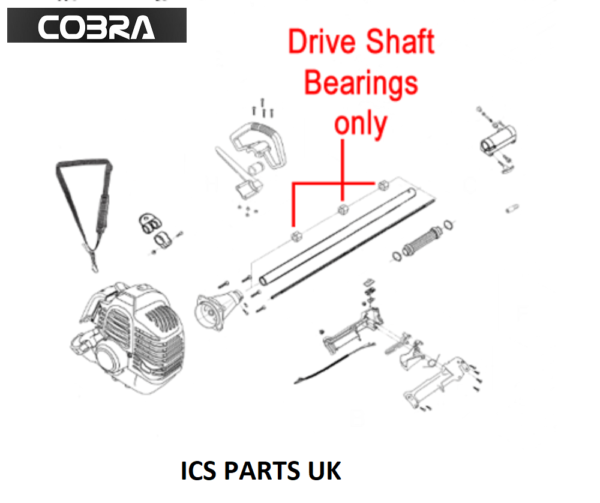 Genuine Cobra Brushcutter Drive Shaft Bearings (Set of 3) GC415-45300