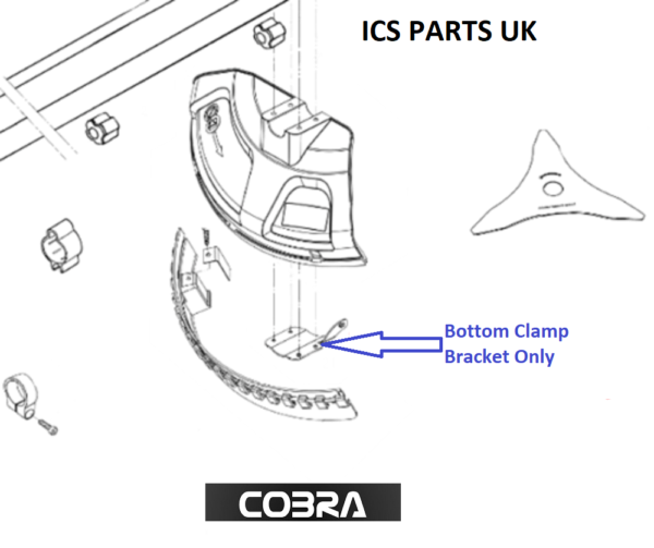 Cobra Brushcutter Bottom Clamp Bracket GC305-48052B BC330CU MT250C Multi-Tool