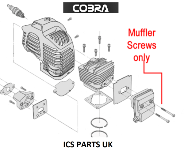 Cobra Exhaust Muffler Screws x2 YD4500-90029 BC260C BC330 HT62C LRH26C MT250C