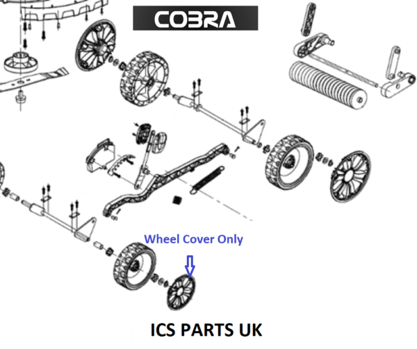 Cobra GTRM38 GTRM40 GTRM43 Electric Lawnmower Front Wheel Hubcap Cover 1413012