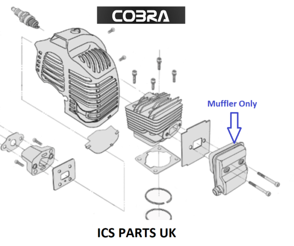 Genuine Cobra Exhaust Muffler Assembly GC260-21130 BC260C GT260C LRH26C MT250C