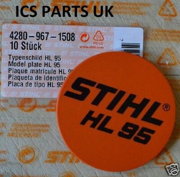 Stihl Model Plate Badge Logo HL 95 4280 967 1508