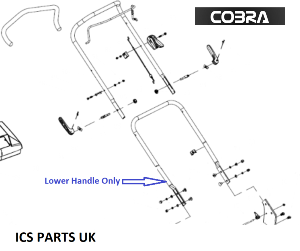 Cobra M46 M51 RM46 Lawnmower Lower Handle 23600173601 M46SPB M51SPC RM46SPB