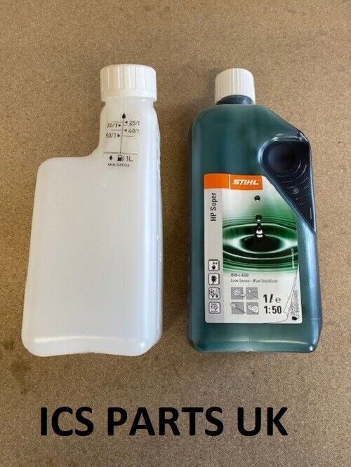 Stihl HP Super 1 Litre 2 Stroke Oil 50:1 0781 319 8053 + Fuel Mixing Bottle