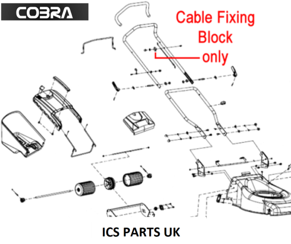 Cobra Lawnmower Cable Fixing Block 25233600102 M40SPC M46C M46SPC M51SPC RM40