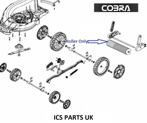 Genuine Cobra GTRM43 Rear Roller 1413048 17" Electric Lawnmower Part