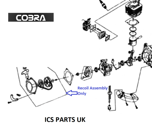 Genuine Cobra T24C Tiller Recoil Assembly CO1E40F-5.10