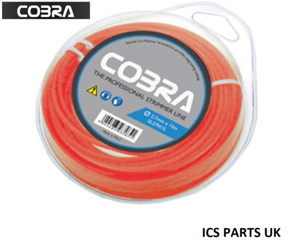 Cobra 2.7mm High Quality Nylon Trimmer Line 15m Length Strimmer Wire SL27M15